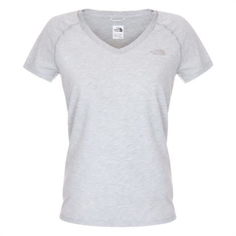 The North Face Womens S/S Reaxion V-Neck, Monument Grey