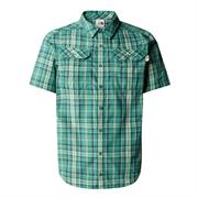 The North Face Mens S/S Pine Knot Shirt i farven Gemstone Green Plaid