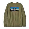 Patagonia langærmet trøje med P-6 patagonia logo på ryggen.