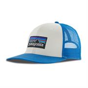 Patagonia P-6 Logo Trucker Hat - White / Vessel Blue